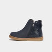 Bottines métallisées avec noeuds bleu marine fille