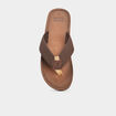 Tongs effet cuir marron homme