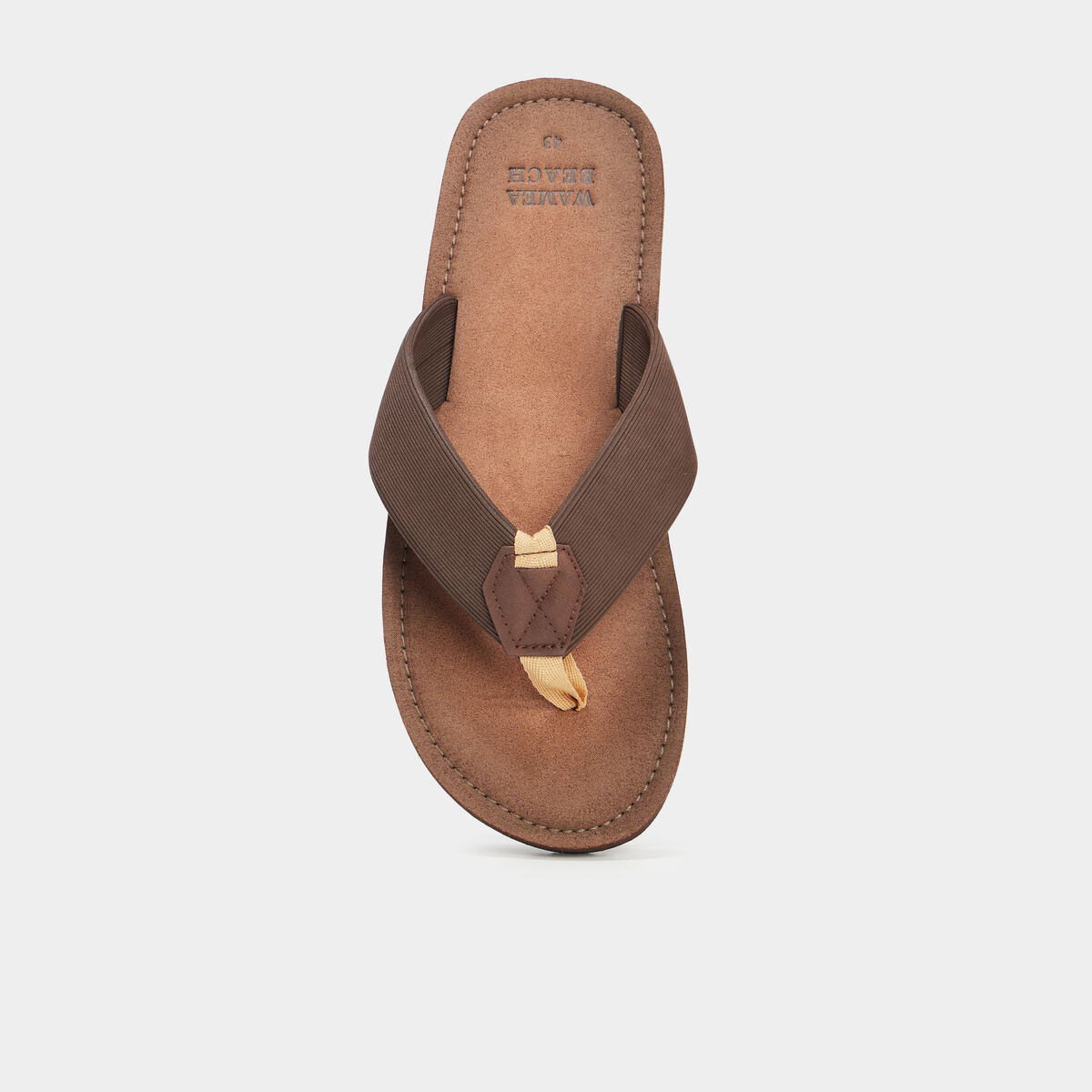 Tongs effet cuir marron homme
