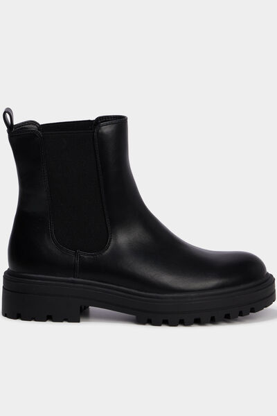 Boots chelsea crant&eacute;es noir femme