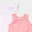 Lot 2 d&eacute;bardeurs emmanchures &eacute;lastiqu&eacute;es rose fluo b&eacute;b&eacute; fille
