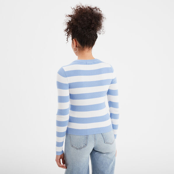 Pull côtelé manches longues Creeks blanc femme