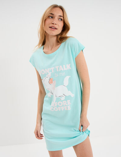 Chemise de nuit Les Aristochats Marie bleu turquoise femme