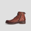 Bottines en cuir à lacets marron homme