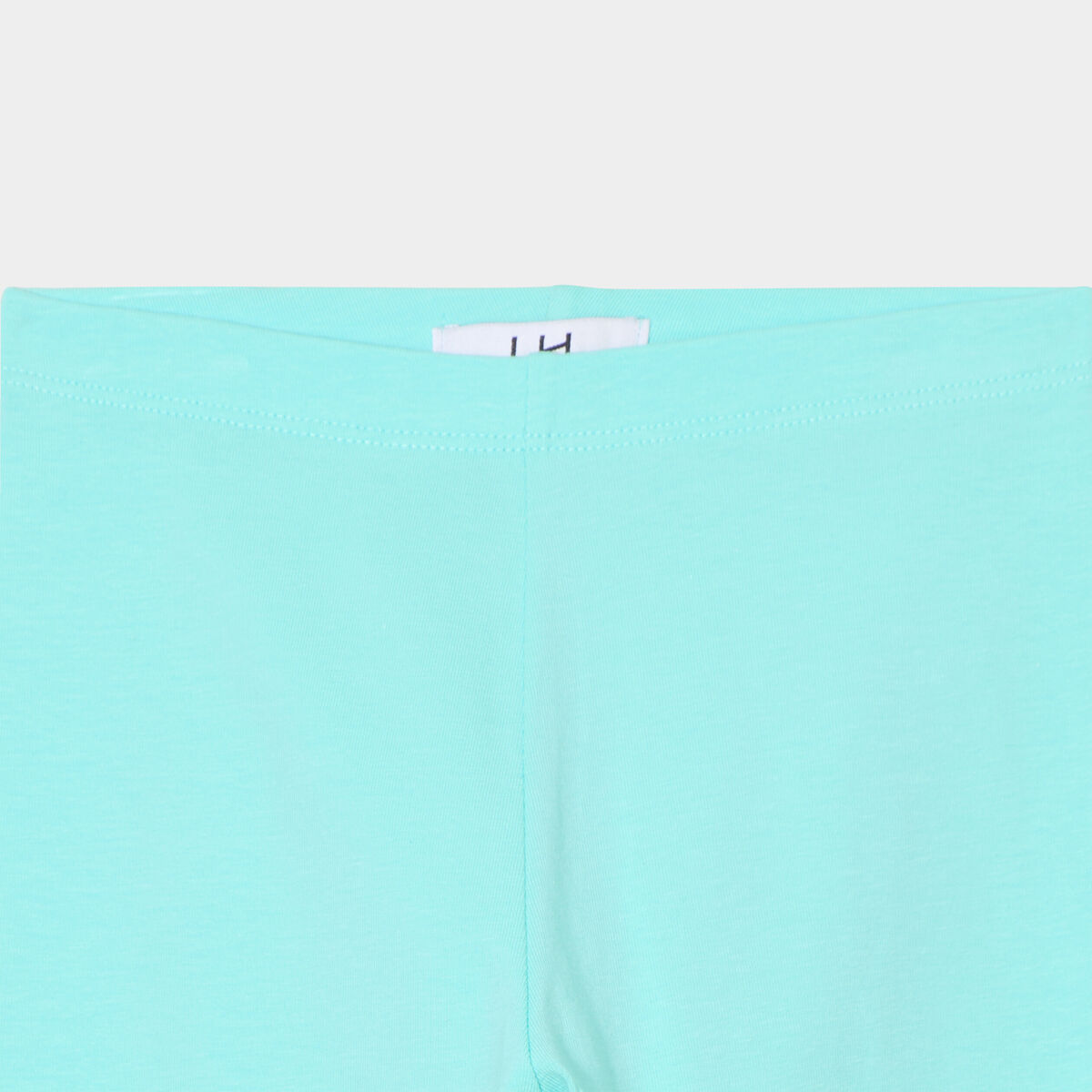 Short cycliste coton taille &eacute;lastiqu&eacute;e bleu turquoise fille