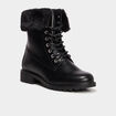 Bottines avec bord fausse fourrure noir femme