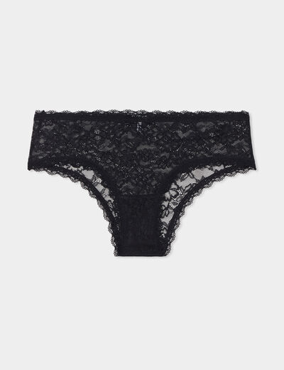 Shorty en dentelle noir femme