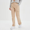 Pantalon cargo droit sable femme