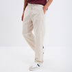 Pantalon chino mélange lin coton gris clair homme