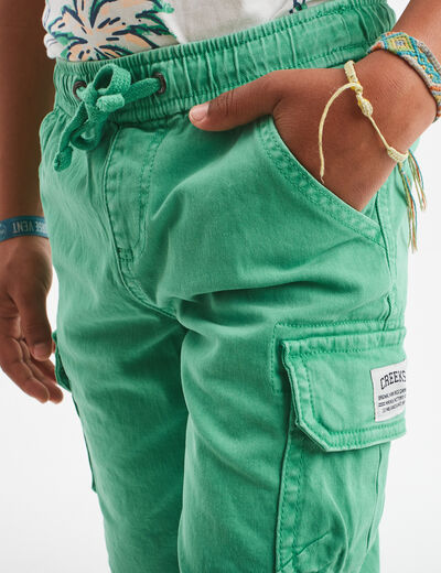 Short cargo vert garçon