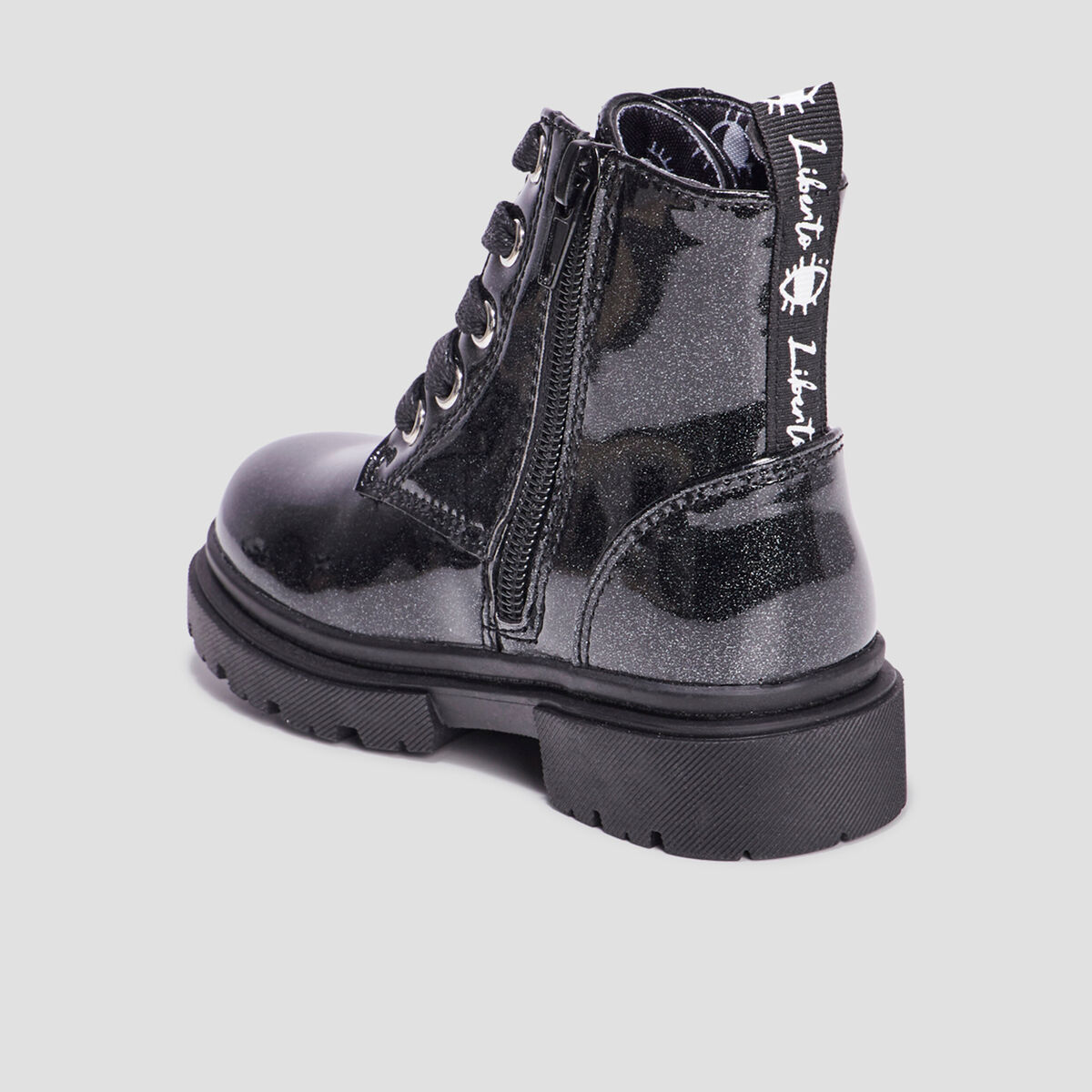 Bottines crant&eacute;es &agrave; paillettes noir fille