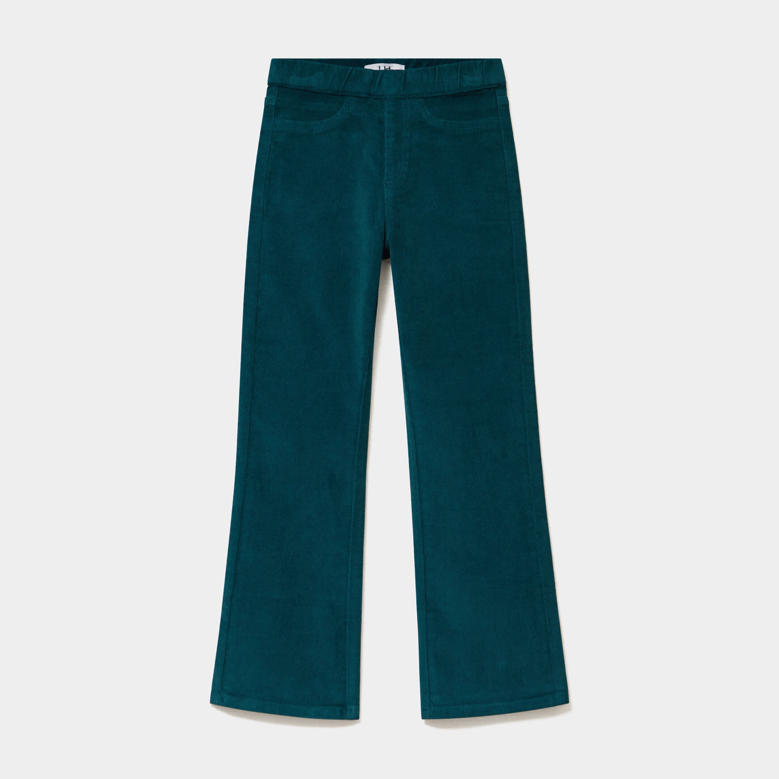 Tregging flare stretch effet velours vert foncé fille LH