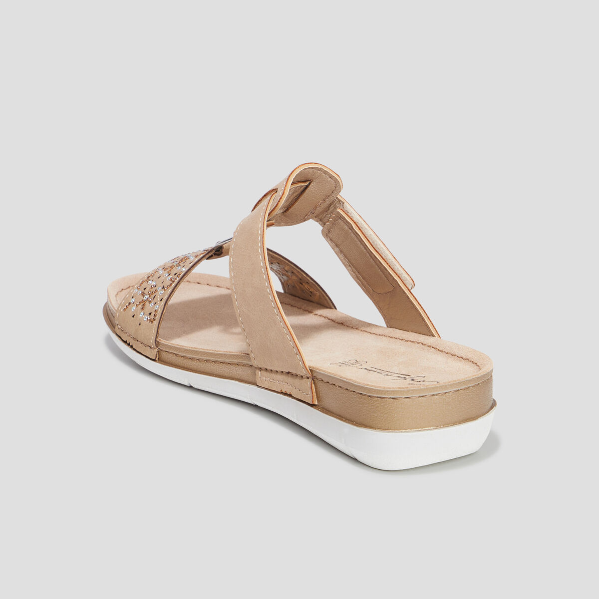 Mules compens&eacute;es en cuir Confortissimo sable femme