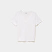 T-shirt manches courtes col en V coton blanc femme