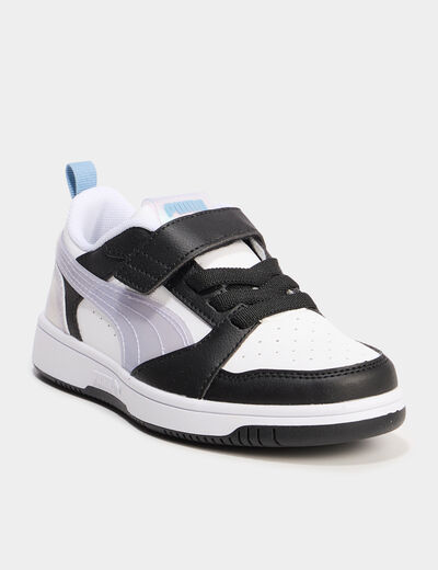 Tennis basses à scratchs Puma violet fille