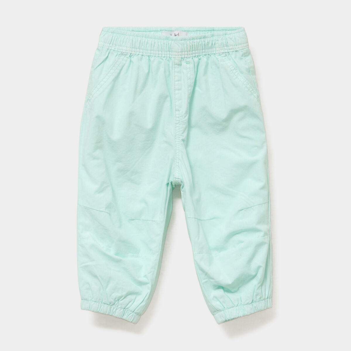 Pantalon jogger doublage coton bleu turquoise b&eacute;b&eacute; fille