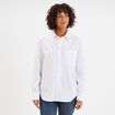 Chemise oversize 1 poche coton blanc femme