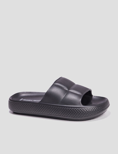 Mules compensées matelassés Wamea Beach noir femme