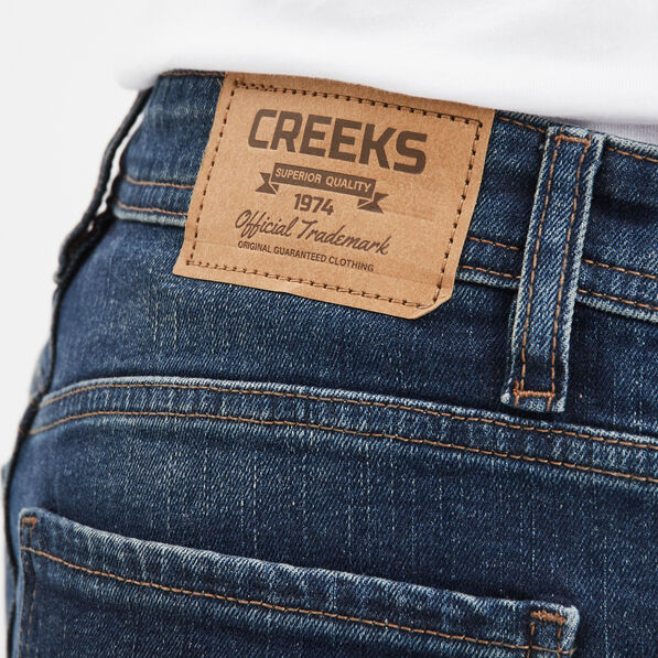 jeans denim straight 5 poches creeks denim dirty homme Jeans denim straight 5 poches Creeks denim dirty homme