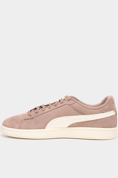 Baskets cuir su&eacute;dine Puma Smash V3 marron clair homme
