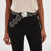 Ceinture avec oeillets noir femme