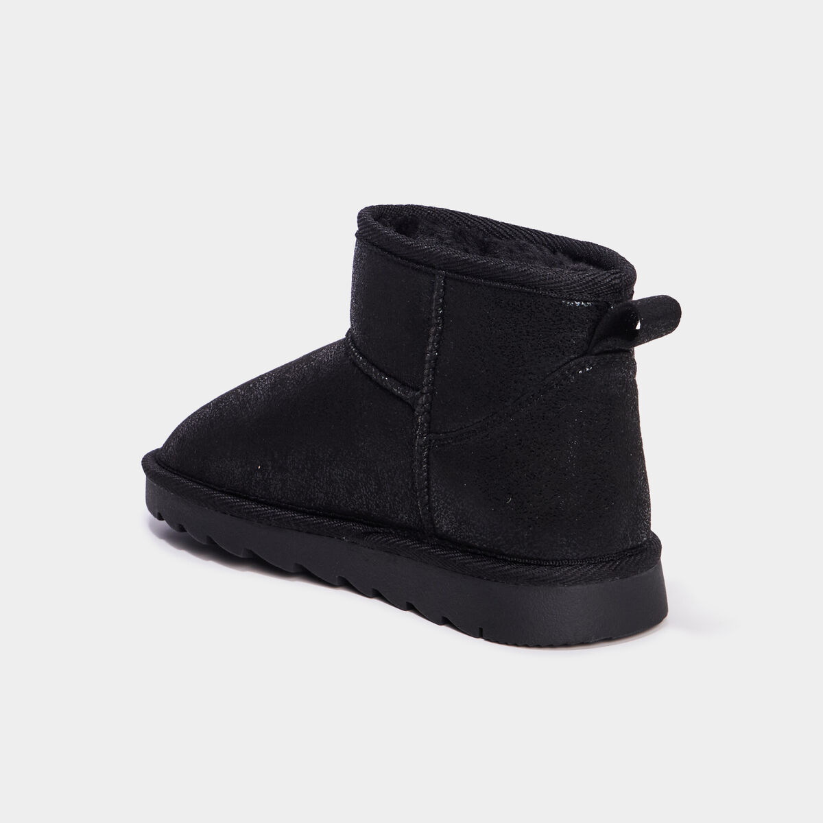 Bottines fourr&eacute;es plates noir fille