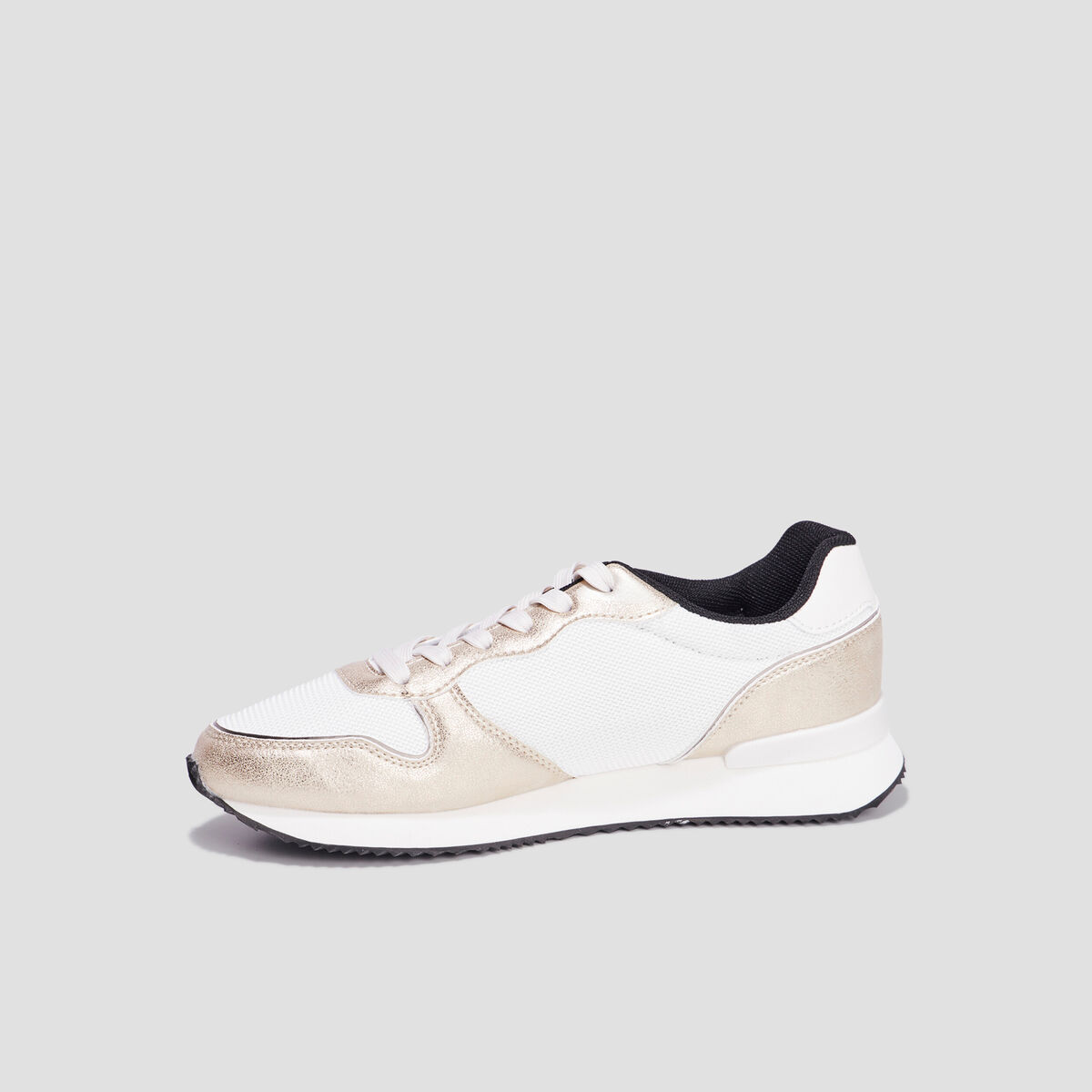 Baskets bi-matière à lacets Creeks blanc femme