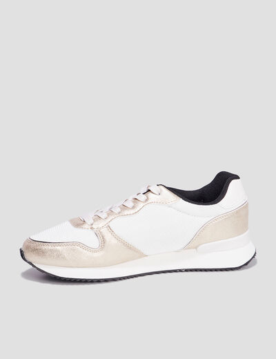 Baskets bi-matière à lacets Creeks blanc femme
