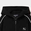 Sweat zipp&eacute; stretch &agrave; capuche noir fille