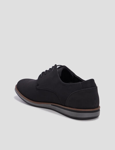 Derbies plates &agrave; lacets noir homme