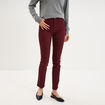 Pantalon slim stretch violet fonc&eacute; femme