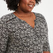 T-shirt manches 3/4 noir femme grande taille