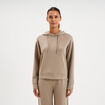 Sweat hoodie manches longues &agrave; capuche taupe femme