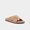 Mules brides crois&eacute;es sable homme
