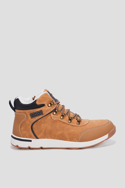 Baskets montantes zippées Creeks beige garçon