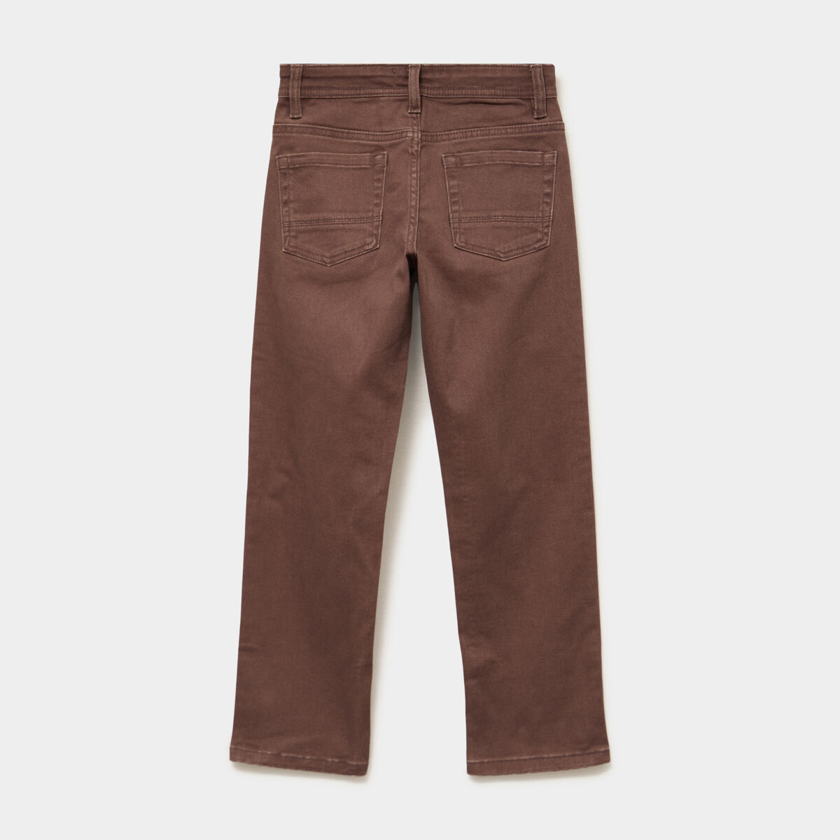 Pantalon regular coton majoritaire marron fonc&eacute; gar&ccedil;on