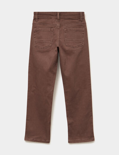 Pantalon regular coton majoritaire marron fonc&eacute; gar&ccedil;on