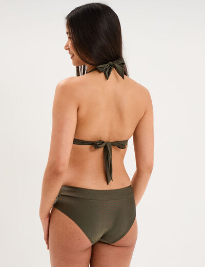 Haut de maillot de bain forme triangle vert kaki femme