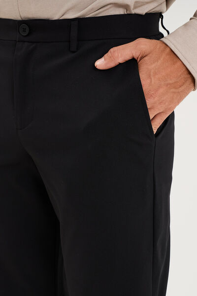 Pantalon chino slim sans repassage noir homme