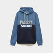 Sweat hoodie 1 poche &agrave; capuche molleton bleu gris homme