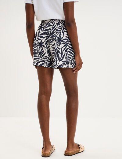 Short ample fluide ecru femme