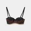 Soutien-gorge bandeau avec dentelle marron femme