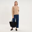 Gilet cardigan ajour&eacute; manches longues beige femme