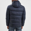 Doudoune doubl&eacute;e zipp&eacute;e &agrave; capuche bleu marine homme