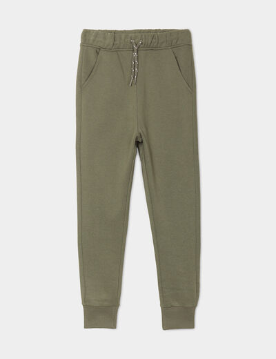 Pantalon de jogging taille élastiquée vert kaki garçon
