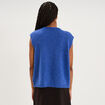 Gilet sans manches col V boutonn&eacute; bleu roi femme
