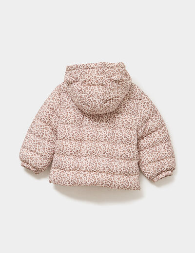 Doudoune à capuche poignets élastiqués creme bébé fille