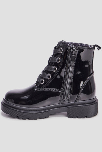 Bottines crantées zippées Liberto noir fille