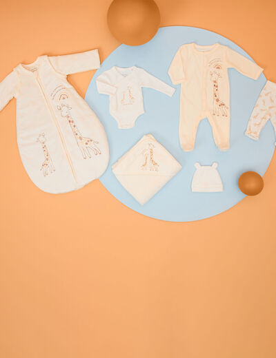 Ensemble 3 pièces body legging bonnet ecru bébé garçon
