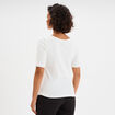 T-shirt col rond manches courtes coton blanc femme
